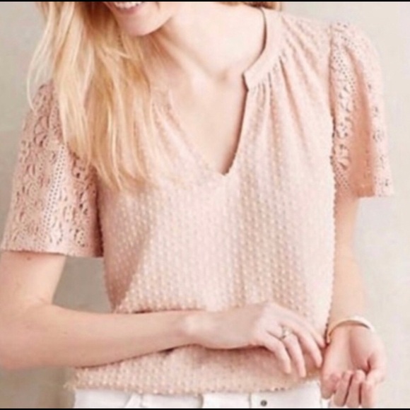 Anthropologie One September Cora Clip dot blouse S - Picture 3 of 17